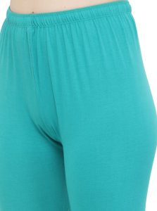 Turquoise Color 4 Way Cotton Lycra Ankle length Leggings