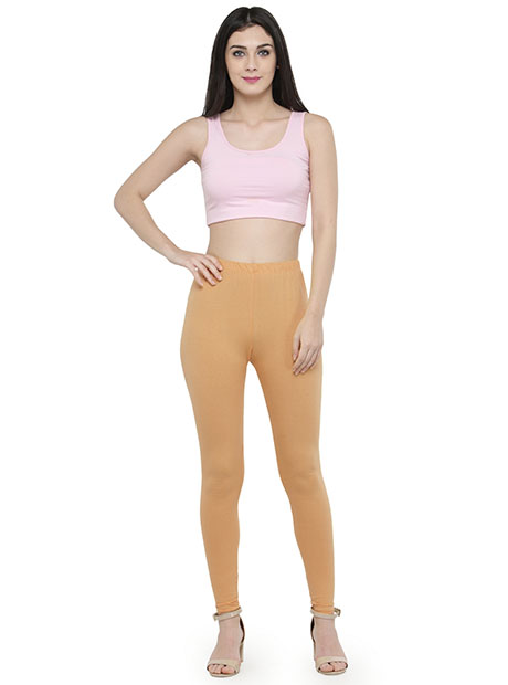 Skin Color (Beige) Mid Waist Beige Cotton Lycra Ankle Length Leggings,  Casual Wear, Skin Fit at Rs 129 in New Delhi