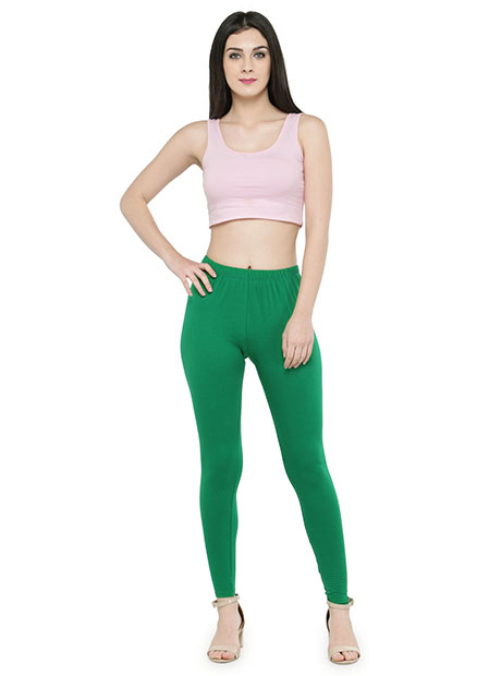 Buy Youth Mantra Cotton Rama Green and Dark Green Color Leggings Combo at  Amazon.in