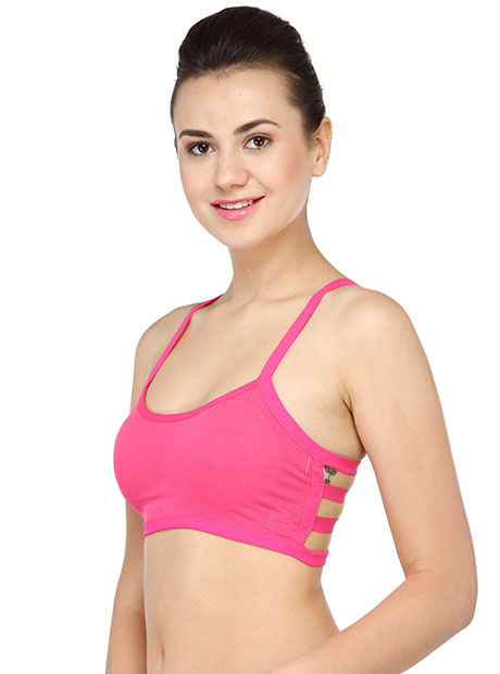 Pink Color Thin Butterfly Seamless Padded Crop Top Bra