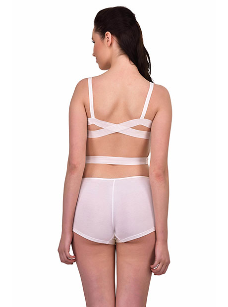 White Color Women Sexy Bandage Bra Strap Wrapped Chest Crop Top