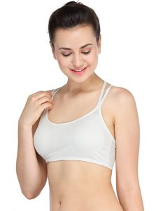 White Color Cross Back Women T-Shirt Bra