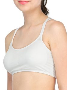 White Color Cross Back Women T-Shirt Bra