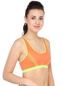 Orange Color Cut Out Back Sports Bra