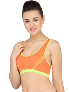 Orange Color Cut Out Back Sports Bra