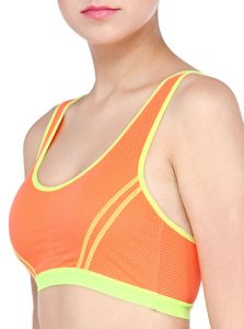 Orange Color Cut Out Back Sports Bra