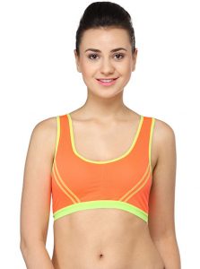 Orange Color Cut Out Back Sports Bra