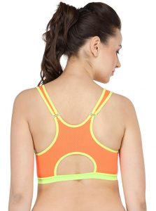 Orange Color Cut Out Back Sports Bra