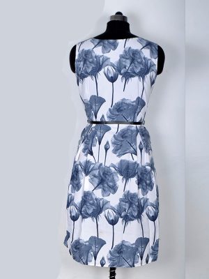 Exclusive Designer Grey Flower Print Dress