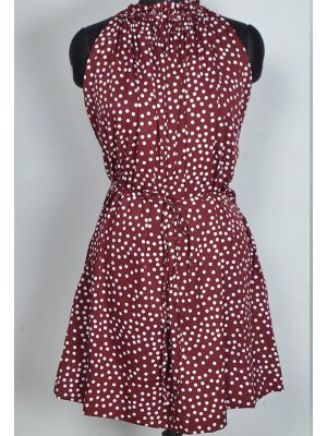 Exclusive Designer Cruze Dot Maroon Dress