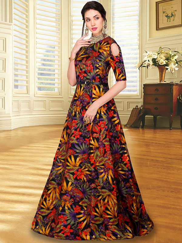 Designer Zorba Orange Gown(Long Dress 