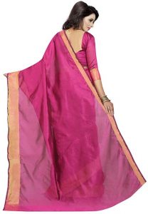 Monika Wine Ns Weaving Cotton Silk Sarees With Blouse