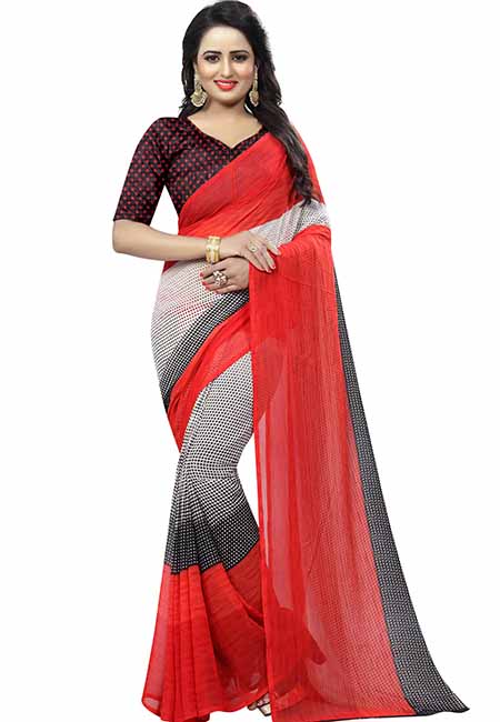 Cherry Goli Printed Special Georgette Sarees With Blouse