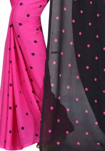 Goli Pink Printed Special Georgette Sarees With Blouse