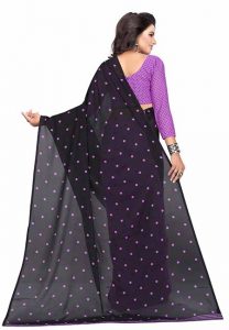 Goli Violet Printed Special Georgette Sarees With Blouse