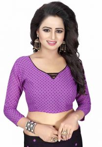 Goli Violet Printed Special Georgette Sarees With Blouse