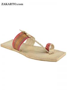Unique And Authentic Pink Kolhapuri Chappal For Women