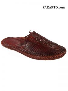 Outstanding Cherry Red Men Kolhapuri Half Shoe