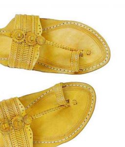 All Time Favored Yellow Kolhapuri Chappal For Men