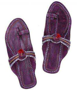 Beautiful Purple Watch Style Red Gonda Ladies Ladies Kolhapuri Chappal