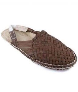 Charming Light Brown Mat Style Back Belt Kolhapuri Half Shoe For Men