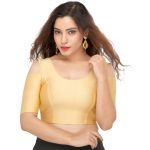 Gold Nylon Plain Stitched Blouse