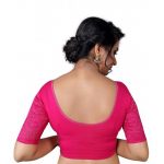 Pink Cotton Lycra Plain Stitched Blouse