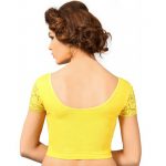 Dark Yellow Cotton Lycra Plain Stitched Blouse