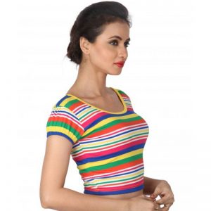 Multi Colour Cotton Plain Stitched Blouse