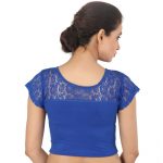 Royal Blue Colour Shimmer Plain Stitched Blouse