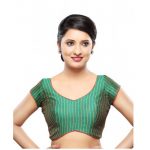 Green Embrodiery Stitched Tissue Readymade Blouse