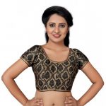Black Embroidery Brocade Readymade Blouse