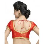 Red Thread Work Brocade Readymade Blouse