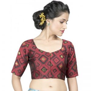 Maroon Color Cotton Padded Blouse