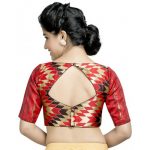 Multi Brocade Chevron Print Stitched Readymade Blouse