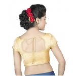 Gold Zari Embroidery Work Brocade Readymade Blouse