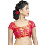 Red Sequence Work Brocade Readymade Blouse