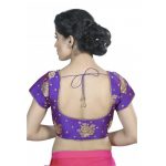 Woven Two Toned Brinjal Designer Brocade Blouse