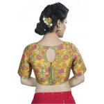 Yellow Embellished Brocade Readymade Blouse