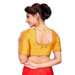 Yellow Embroidery & Thread Work Dupion Silk Readymade Blouse