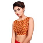 Multicolor Embroidery & Thread Work Brocade Readymade Blouse