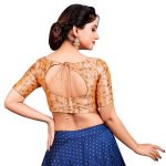 Rose Gold Embroidery & Thread Work Brocade Readymade Blouse