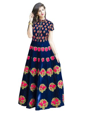 Buy Banglori Silk Blue Replica Gown - Zakarto