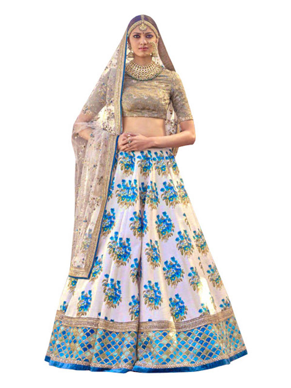 Buy The Fashion Prime Girl's Net and Satin Semi-Stitched girl's Best Lehenga  Choli for Girls-3-16 Year(Sky White) (2-3 Years) at Amazon.in