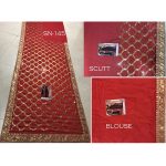 Buy Georgette Red Bollywood Replica Saree