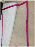 Buy Nylon Net Off White & Pink Bollywood Replica Saree