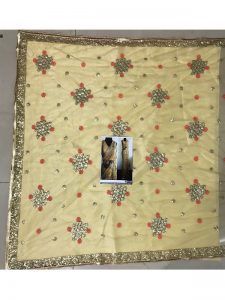 Buy Nylon Mono Net Cream Replica Saree