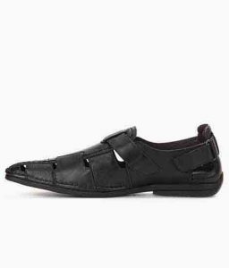 New Fisher Black Leather Casual Shoes