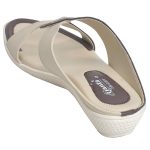 Women's White & Brown Colour Synthetic Leather Sandals