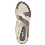 Women's White & Brown Colour Synthetic Leather Sandals